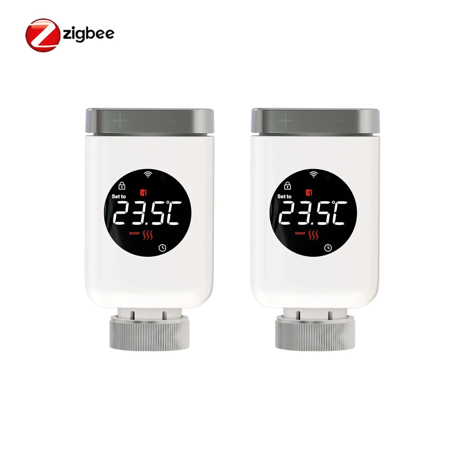Nic's Electronics 2 PCs zigbee MOES Tuya Smart Wifi/ZigBee Thermostatic Radiator Valve TRV Programmable App Remote Temperature Controller with Alexa GoogleHome