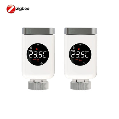 Nic's Electronics 2 PCs zigbee MOES Tuya Smart Wifi/ZigBee Thermostatic Radiator Valve TRV Programmable App Remote Temperature Controller with Alexa GoogleHome