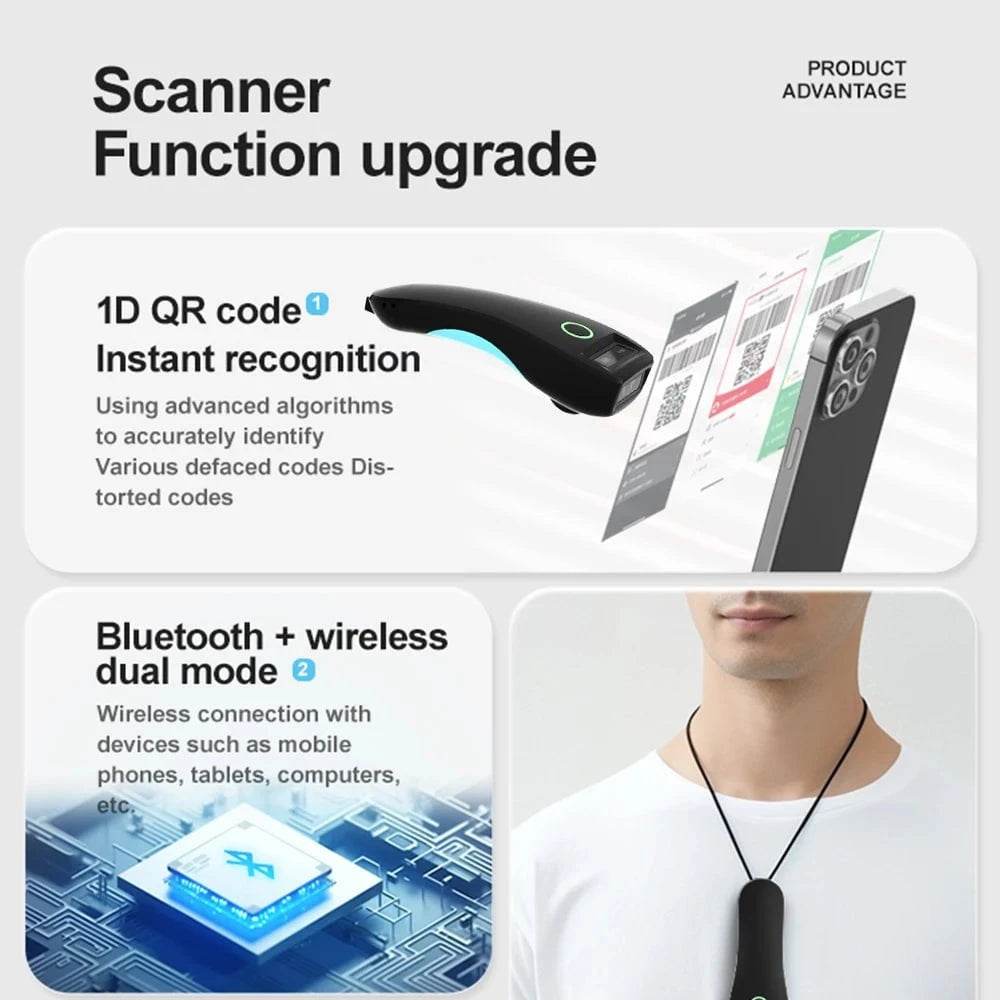 Bluetooth 2D Barcode Scanner | Wireless QR Code Reader - Nic's Electronics