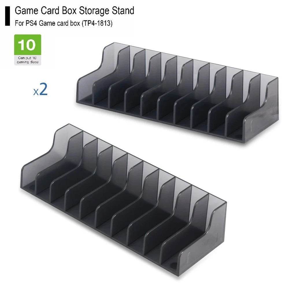 Nic's Electronics 2pcs PS4/Slim/Pro 10 Game Discs Storage Display Stand Black Hard Shell Games Box Holder for Playstation 4 Game Accessories