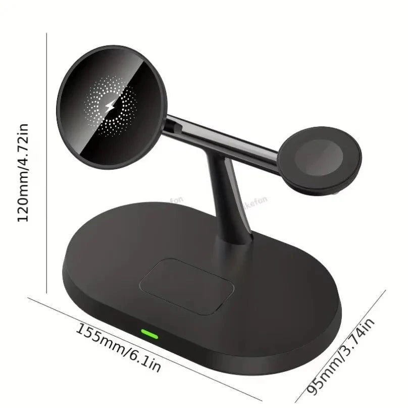 Nic's Electronics 3 in 1 30W Magnetic Wireless Charger Super Fast Charging Station For Samsung Galaxy S25 S24 Watch 7 6 5 4 3 2 Active 1 2 Earbuds