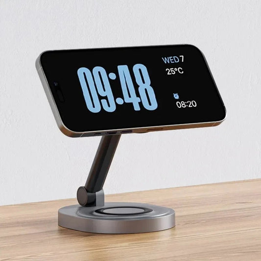 Nic's Electronics 3 In 1 Magnetic Wireless Charger Stand Pad For Magsafe iPhone 16 15 14 13 12 Pro Max Apple Watch Airpods Fast Charging Station