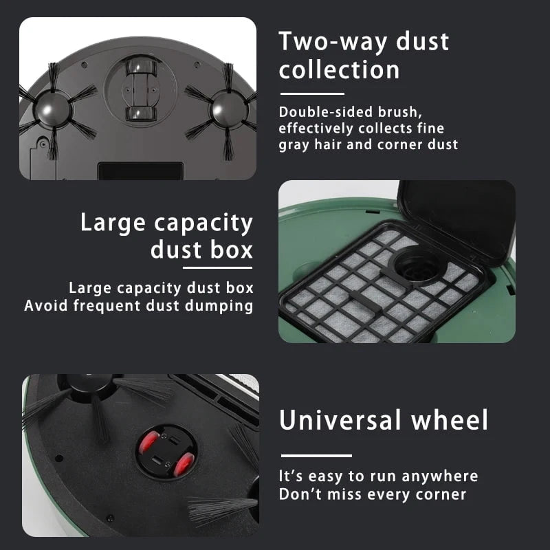 Nic's Electronics 3 In 1 Smart Sweeping Robot Home Mini Sweeper Sweeping and Vacuuming Wireless Vacuum Cleaner Sweeping Robots For Home Use