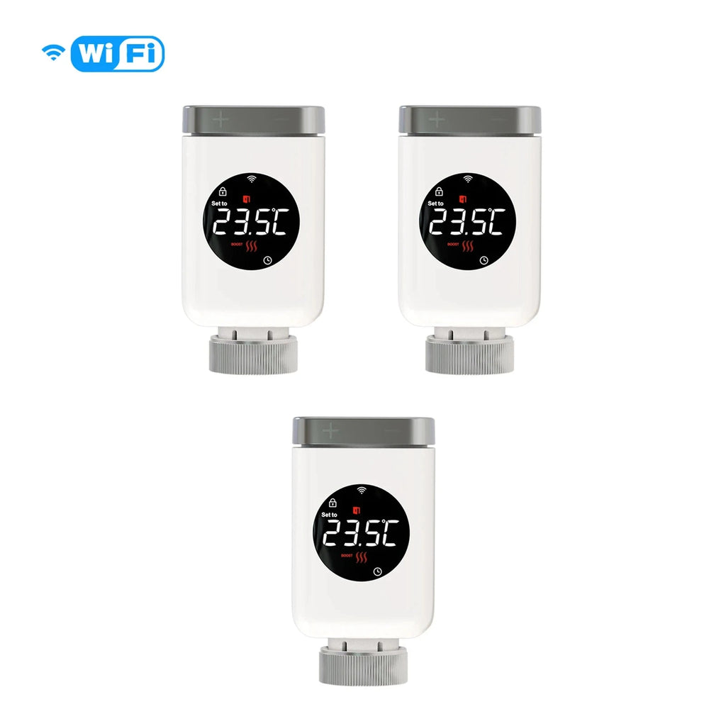 Nic's Electronics 3 PCs wifi MOES Tuya Smart Wifi/ZigBee Thermostatic Radiator Valve TRV Programmable App Remote Temperature Controller with Alexa GoogleHome