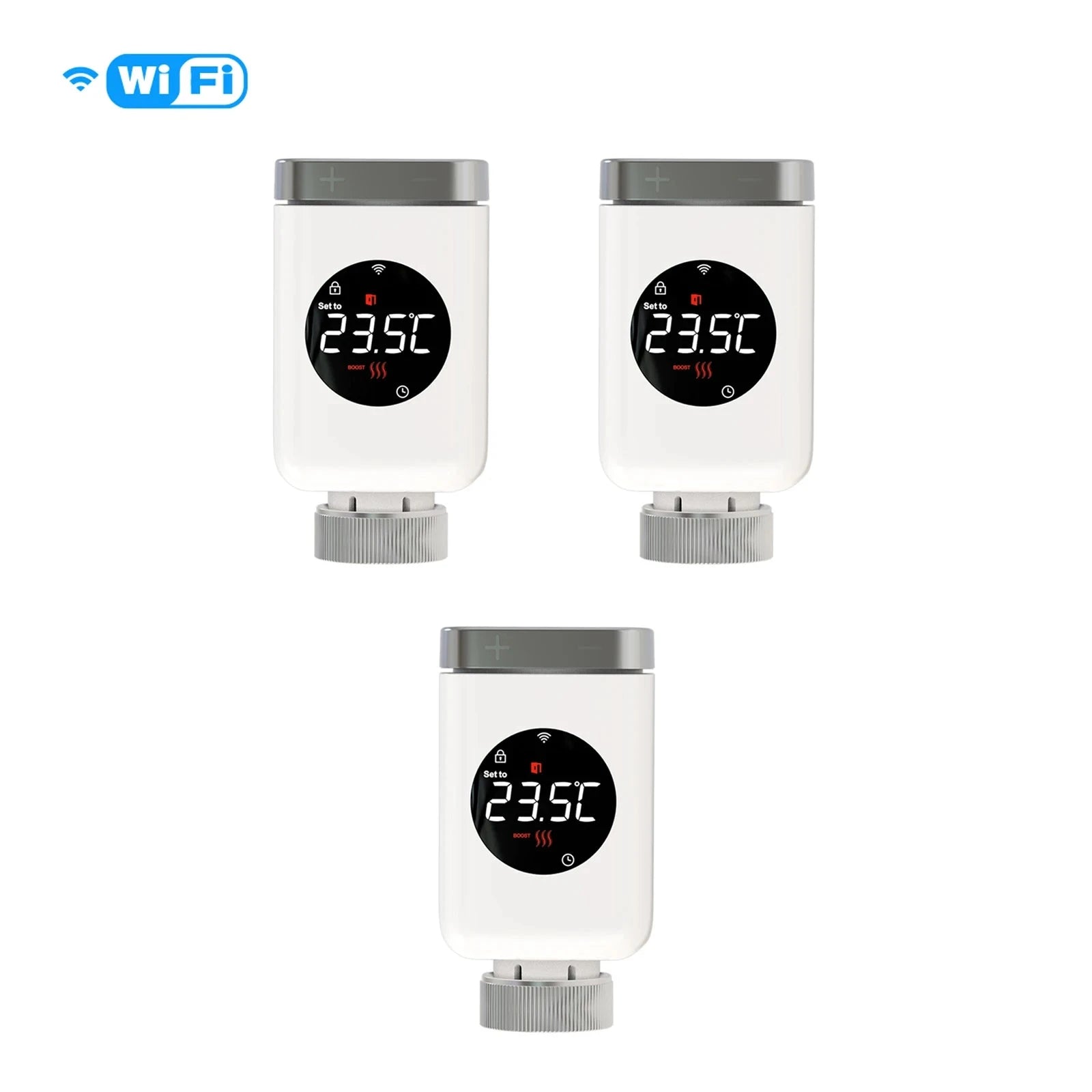 Nic's Electronics 3 PCs wifi MOES Tuya Smart Wifi/ZigBee Thermostatic Radiator Valve TRV Programmable App Remote Temperature Controller with Alexa GoogleHome