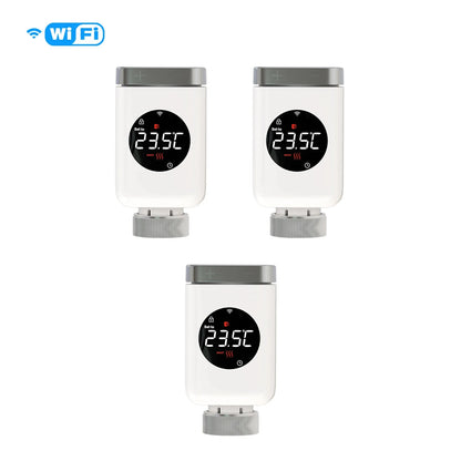 Nic's Electronics 3 PCs wifi MOES Tuya Smart Wifi/ZigBee Thermostatic Radiator Valve TRV Programmable App Remote Temperature Controller with Alexa GoogleHome