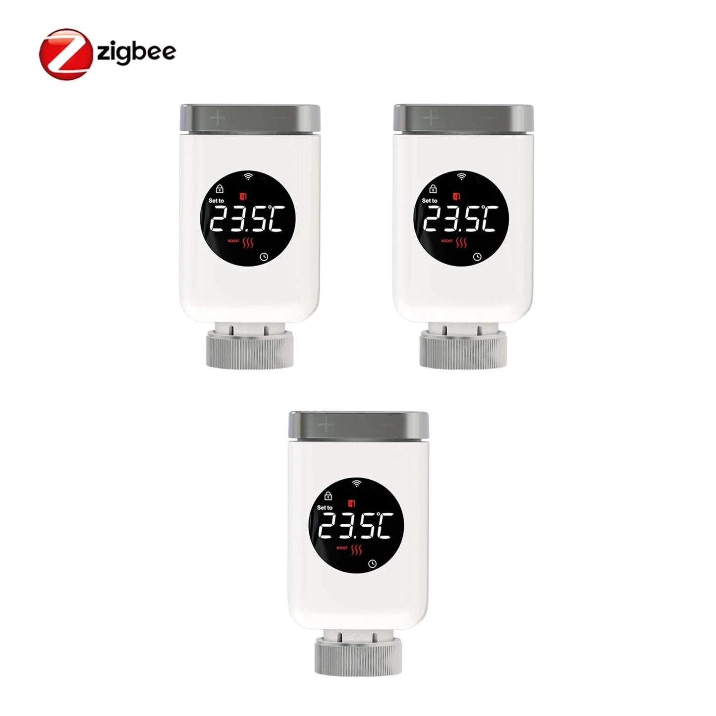 Nic's Electronics 3 PCs zigbee MOES Tuya Smart Wifi/ZigBee Thermostatic Radiator Valve TRV Programmable App Remote Temperature Controller with Alexa GoogleHome