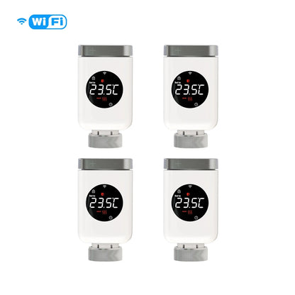 Nic's Electronics 4 PCs wifi MOES Tuya Smart Wifi/ZigBee Thermostatic Radiator Valve TRV Programmable App Remote Temperature Controller with Alexa GoogleHome