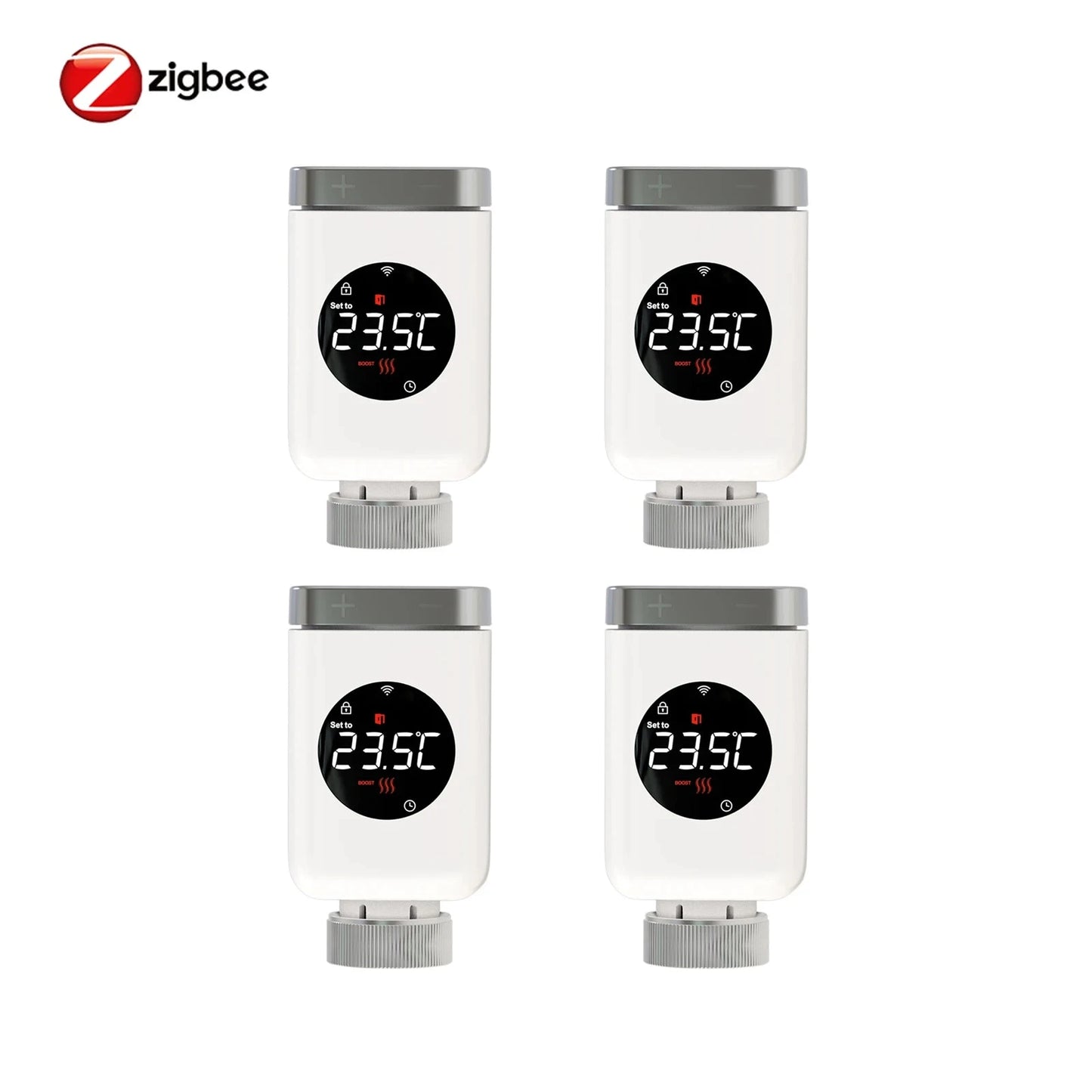 Nic's Electronics 4 PCs zigbee MOES Tuya Smart Wifi/ZigBee Thermostatic Radiator Valve TRV Programmable App Remote Temperature Controller with Alexa GoogleHome