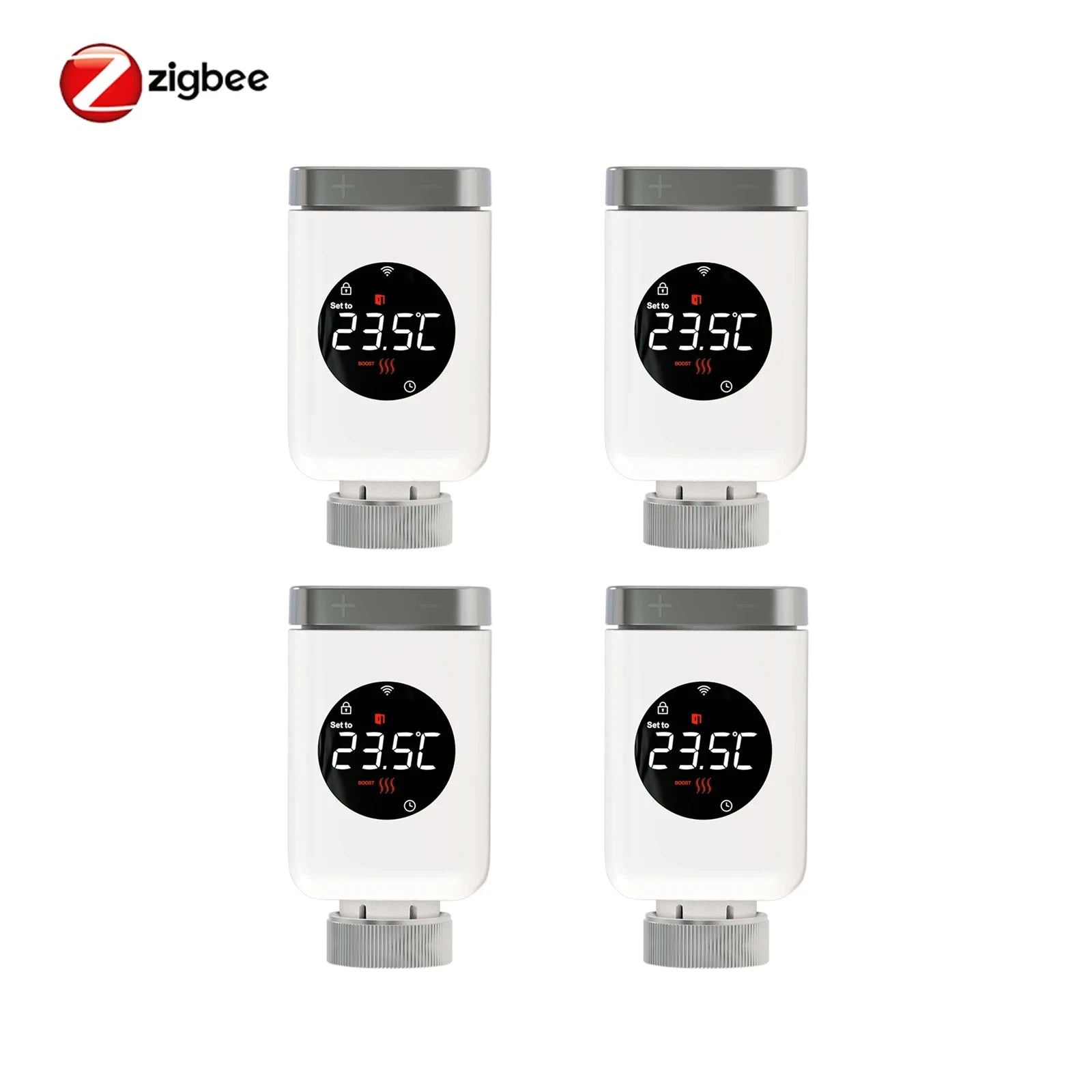 Nic's Electronics 4 PCs zigbee MOES Tuya Smart Wifi/ZigBee Thermostatic Radiator Valve TRV Programmable App Remote Temperature Controller with Alexa GoogleHome