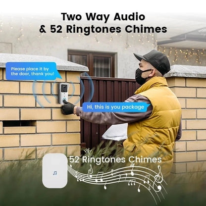 Nic's Electronics 5G 2.4G WiFi Video Doorbell 1080P Tuya Smart Outdoor Wireless Intercom Waterproof Wireless Camera Ringing Bell