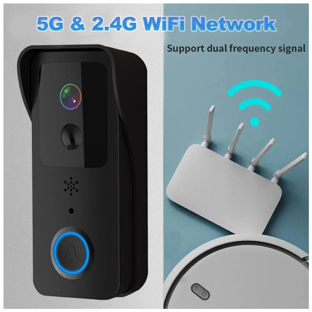Nic's Electronics 5G 2.4G WiFi Video Doorbell 1080P Tuya Smart Outdoor Wireless Intercom Waterproof Wireless Camera Ringing Bell