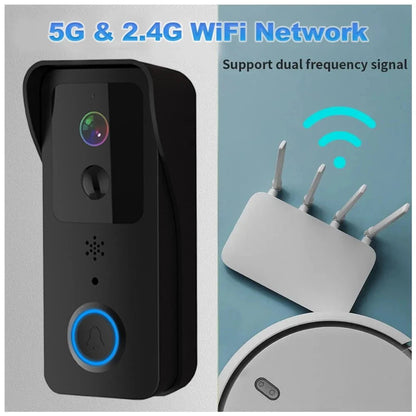 Nic's Electronics 5G 2.4G WiFi Video Doorbell 1080P Tuya Smart Outdoor Wireless Intercom Waterproof Wireless Camera Ringing Bell