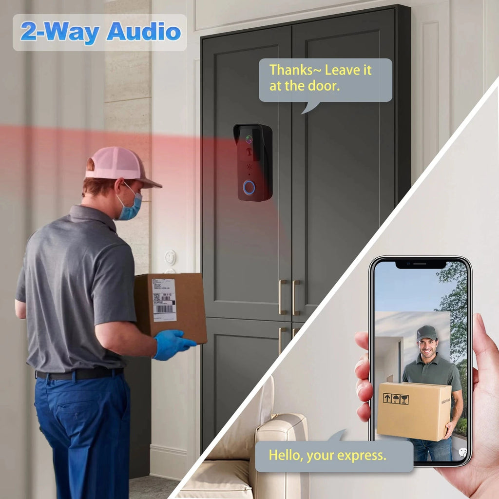 Nic's Electronics 5G 2.4G WiFi Video Doorbell 1080P Tuya Smart Outdoor Wireless Intercom Waterproof Wireless Camera Ringing Bell