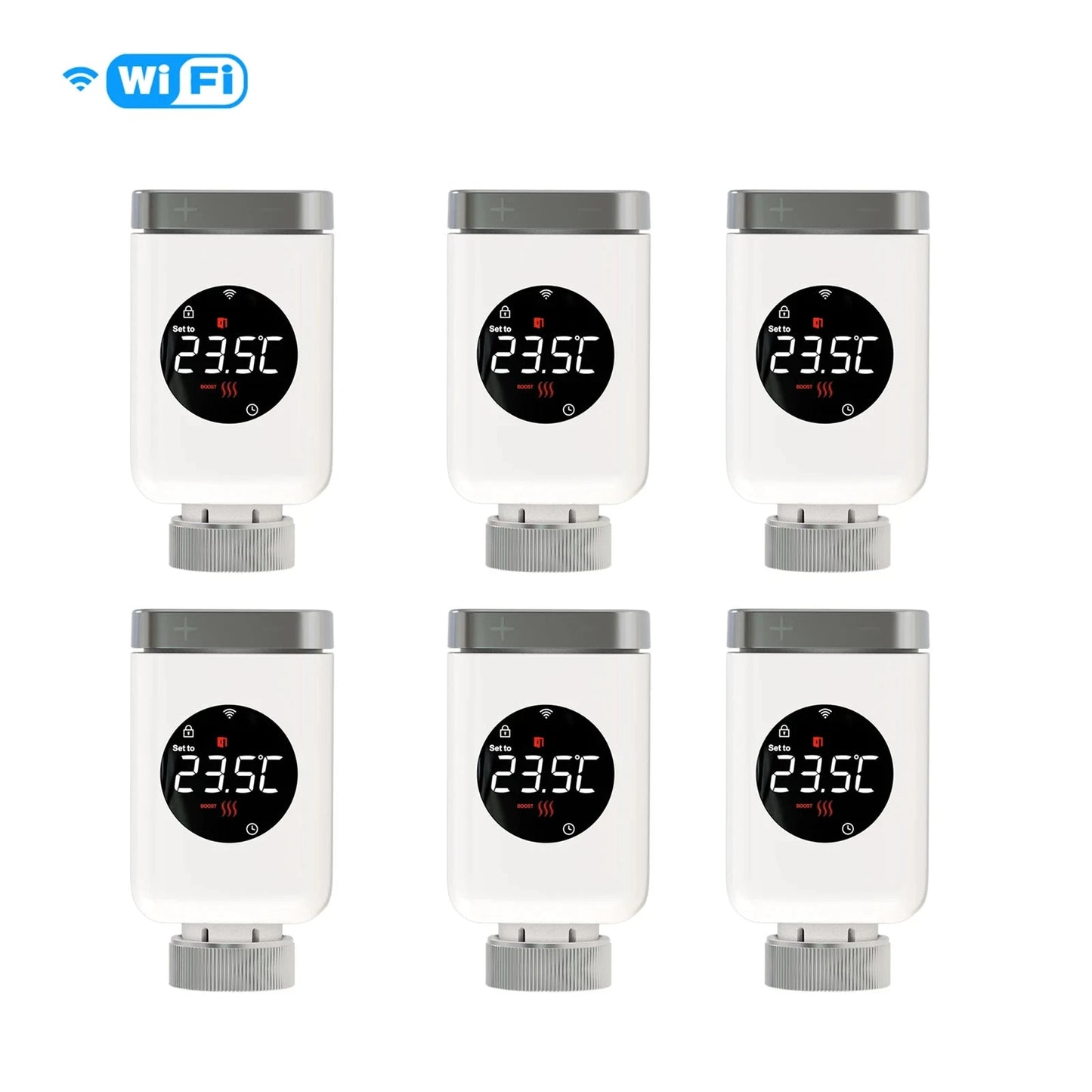 Nic's Electronics 6 PCs wifi MOES Tuya Smart Wifi/ZigBee Thermostatic Radiator Valve TRV Programmable App Remote Temperature Controller with Alexa GoogleHome