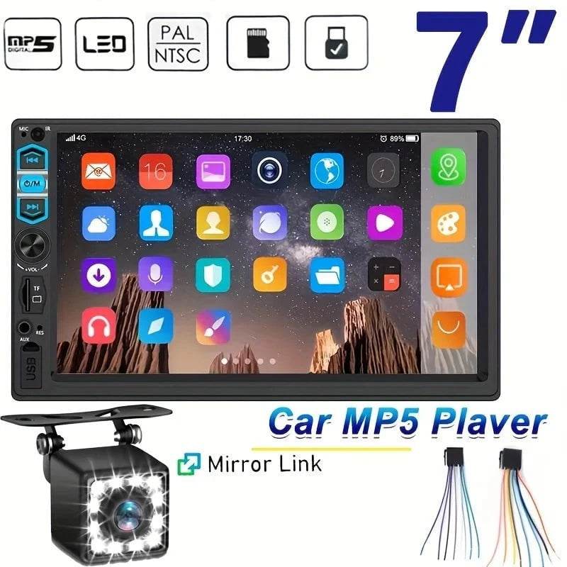 7-Inch 2DIN Car MP5 Player – HD Screen with 12LED Backup Camera & FM Radio - Nic's Electronics