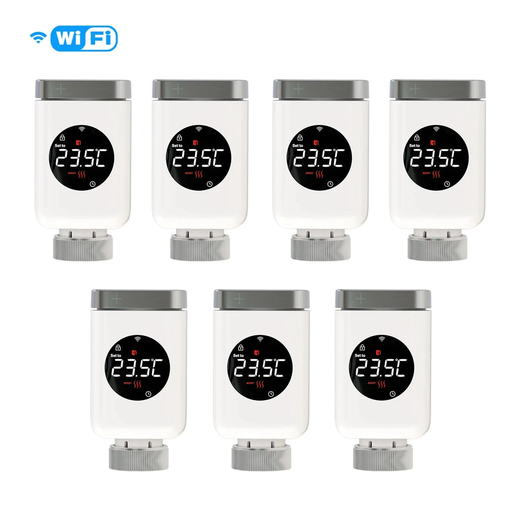 Nic's Electronics 7 PCs wifi MOES Tuya Smart Wifi/ZigBee Thermostatic Radiator Valve TRV Programmable App Remote Temperature Controller with Alexa GoogleHome