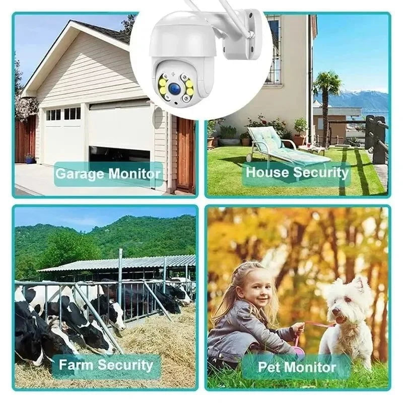 Nic's Electronics 8MP 4K IP Camera 5MP Speed Dome Auto Tracking PTZ Camera Smart Home Outdoor Wireless WIFI Camera Surveillance Monitor