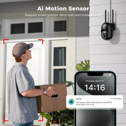 Nic's Electronics 8MP 4K IP Outdoor WiFi Camera Surveillance Security CCTV PTZ Camera HD 4MP 2K Mini Wireless 1080P 2MP AI Tracking Onvif iCsee