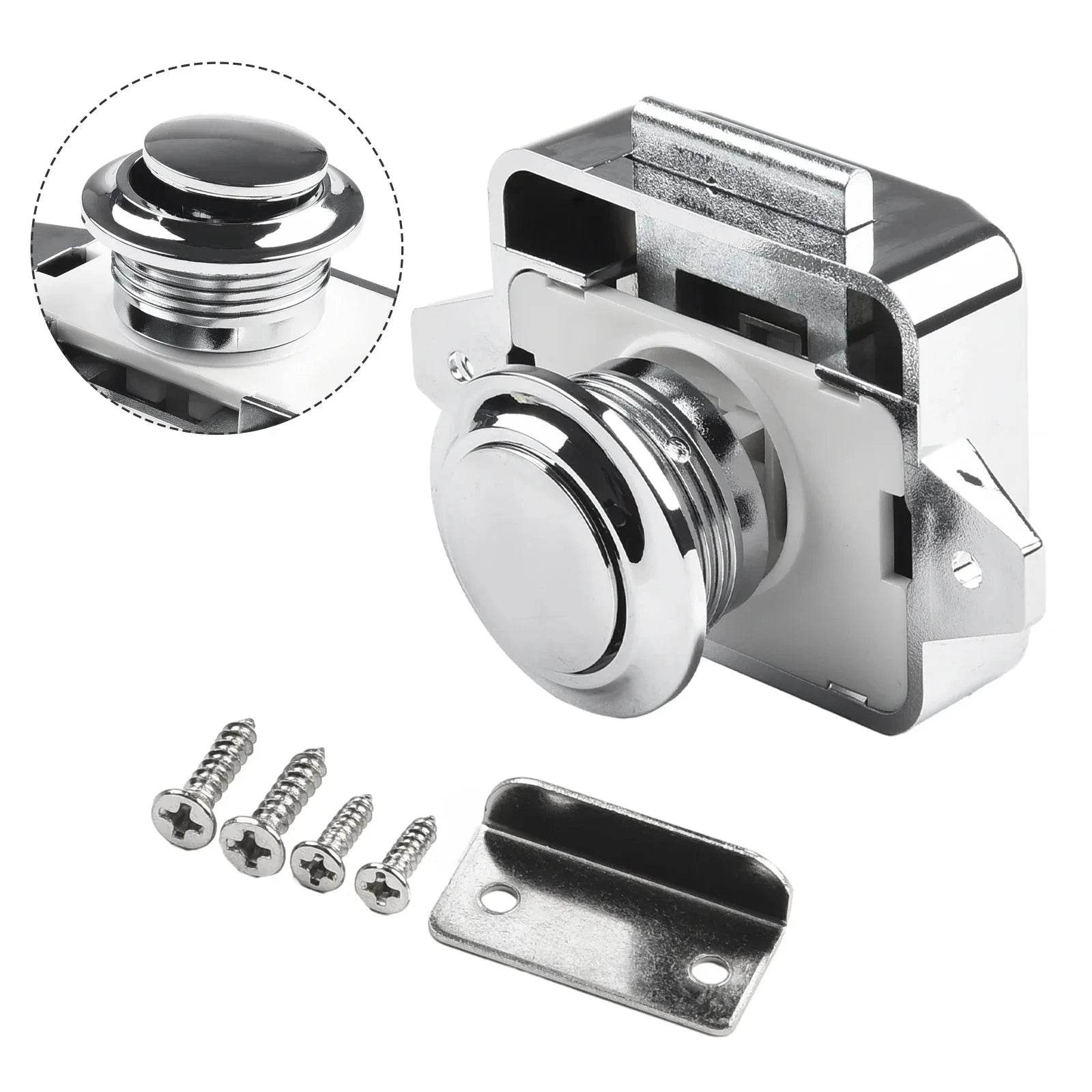 Nic's Electronics A Keyless RV Push Cabinet Locks  Cabinet Door Catches Locks Cupboard Door Motorhome Cabinet Camper Caravan Latch Knob