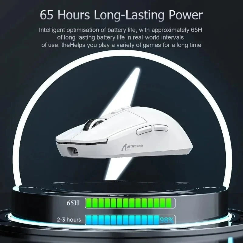 Nic's Electronics Attack Shark X11 Triple Mode Connectivity, PAW3311 Bluetooth Mouse, Touch Magnetic Charging Dock, Ultra-Light Gaming Mouse