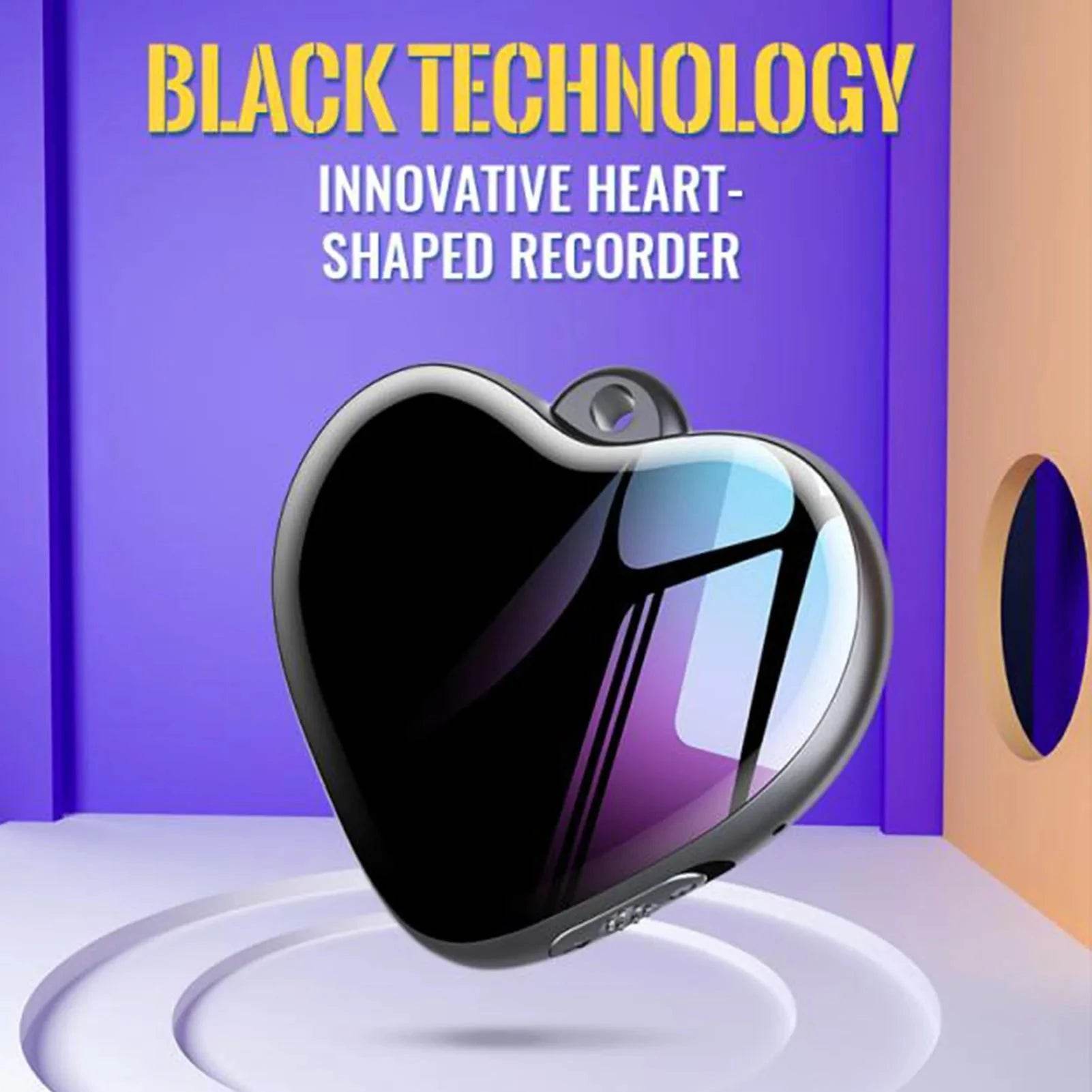 Heart Pendant Voice Recorder with Noise Reduction & Headphones - Nic's Electronics