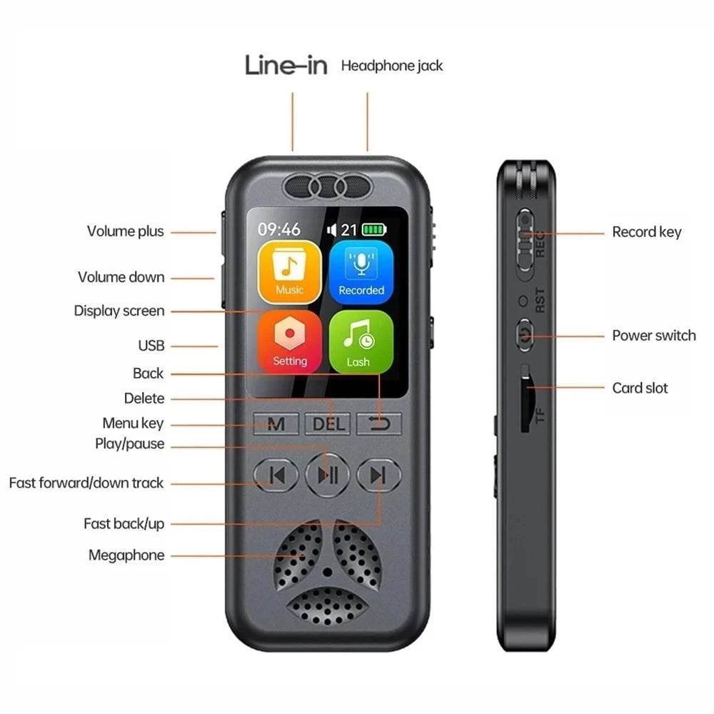 1.44 Digital Voice Recorder with Color Screen - Nic's Electronics