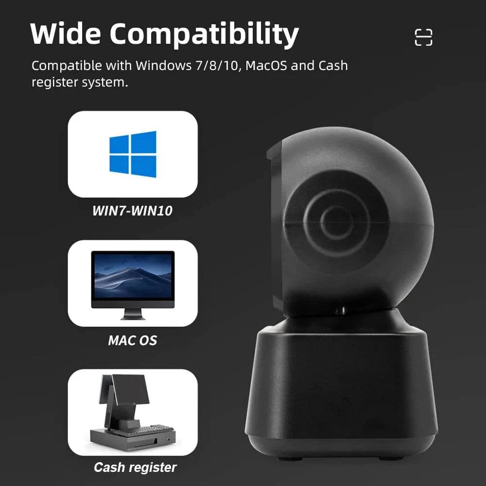 Wired 1D & 2D Barcode Scanner | Hands-Free USB Reader - Nic's Electronics