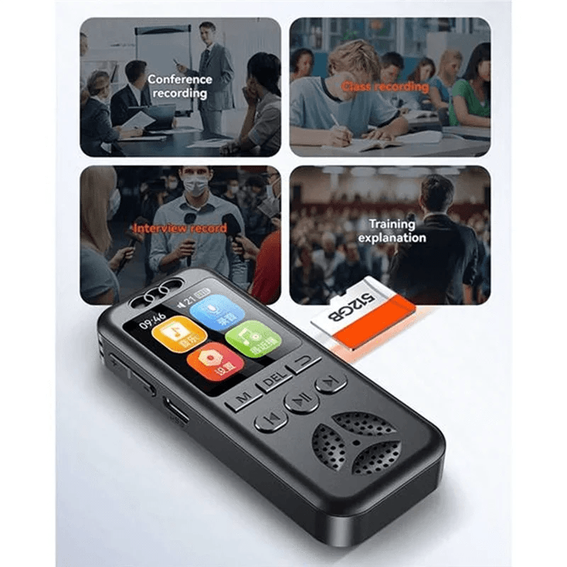 ABUO Digital Voice Recorder MP3 Player – Portable HD Noise Reduction Recorder - Nic's Electronics