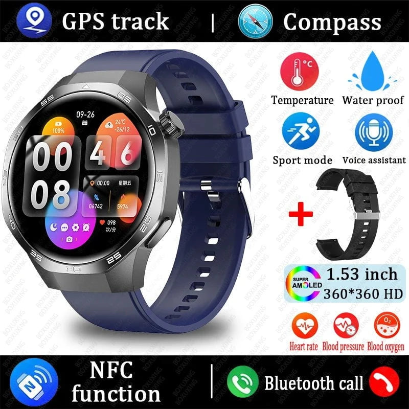 Nic's Electronics Black blue / Original Watch 5 MAX 2025 New Watch 5 MAX Smart Watch HD AMOLED Screen NFC GPS Tracker Bluetooth Call Waterproof Sports Health Smartwatch Men Women