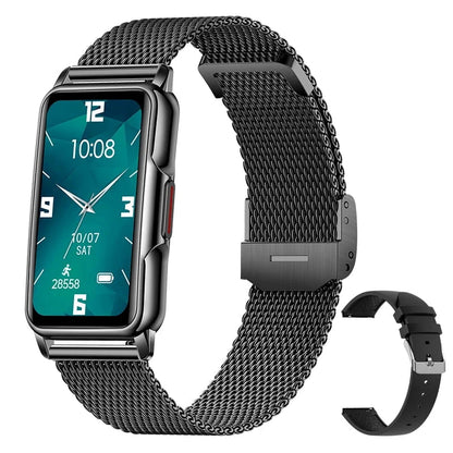 Nic's Electronics black mesh Waterproof Smart Bracelet Watch with Heart Rate