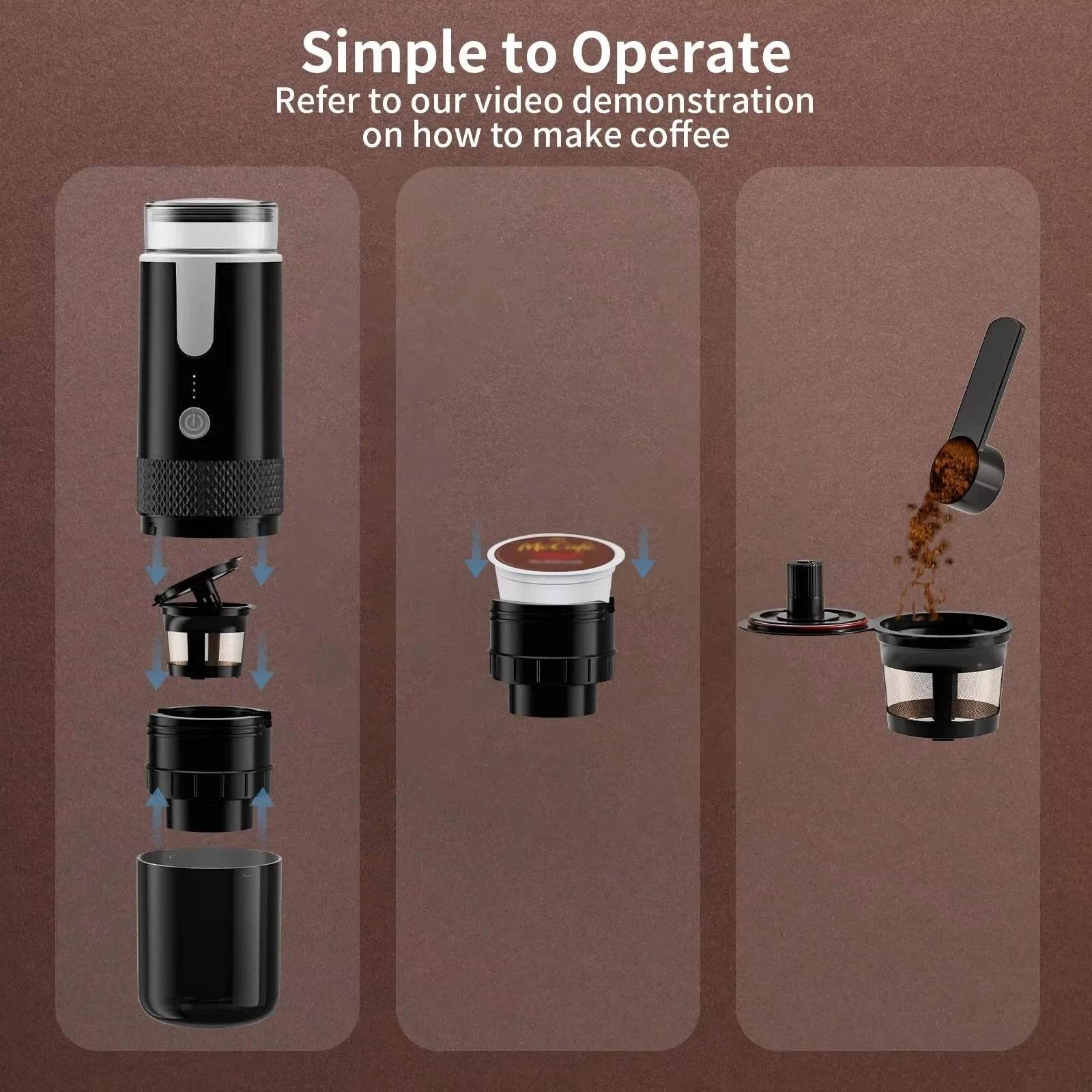 2-in-1 Portable Coffee Maker for Capsule & Ground Coffee - Nic's Electronics