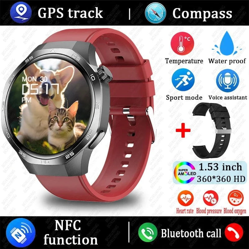 Nic's Electronics Black red / Original Watch 5 MAX 2025 New Watch 5 MAX Smart Watch HD AMOLED Screen NFC GPS Tracker Bluetooth Call Waterproof Sports Health Smartwatch Men Women