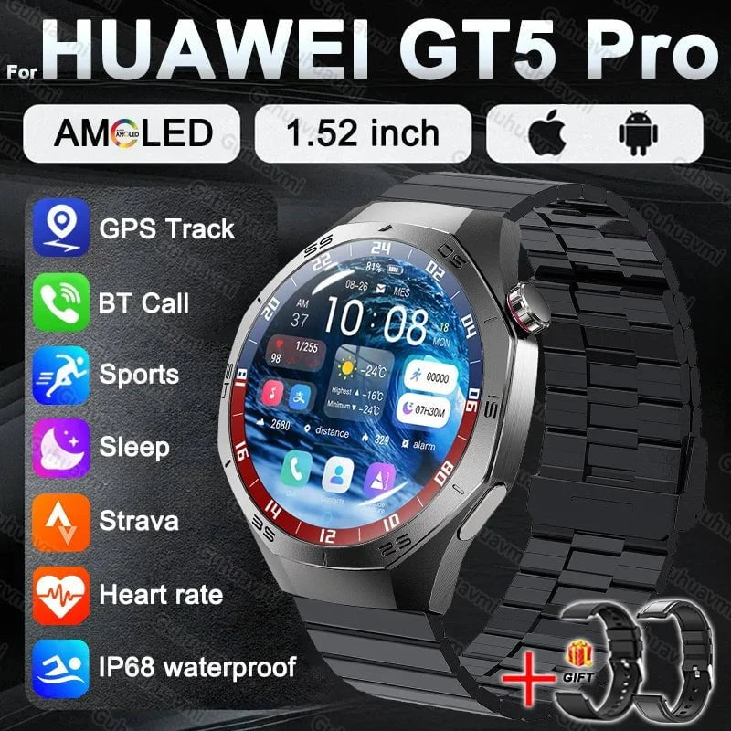 Nic's Electronics Black Steel B 2A / BUSINESS FASHION Smart Watch 5 Pro with AMOLED Display