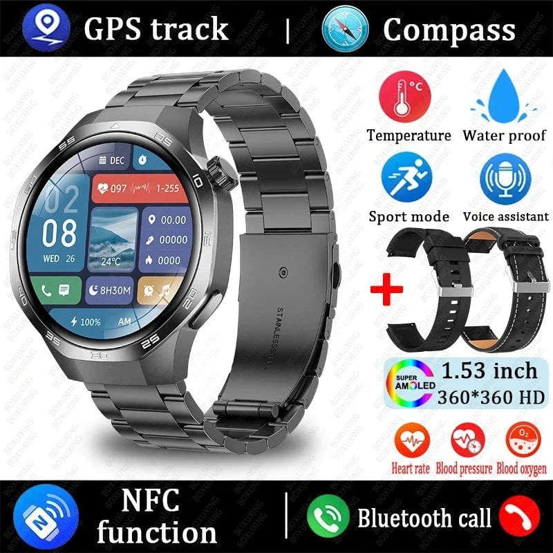 Nic's Electronics Black steel / Original Watch 5 MAX 2025 New Watch 5 MAX Smart Watch HD AMOLED Screen NFC GPS Tracker Bluetooth Call Waterproof Sports Health Smartwatch Men Women