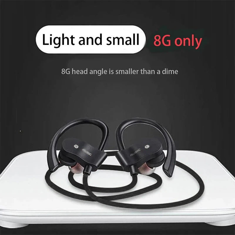 Nic's Electronics Black Wireless Headphones Earloop Ear Hook Earbuds Wireless Bluetooth Headset Handsfree Neckband With Mic Bluetooth Earphones