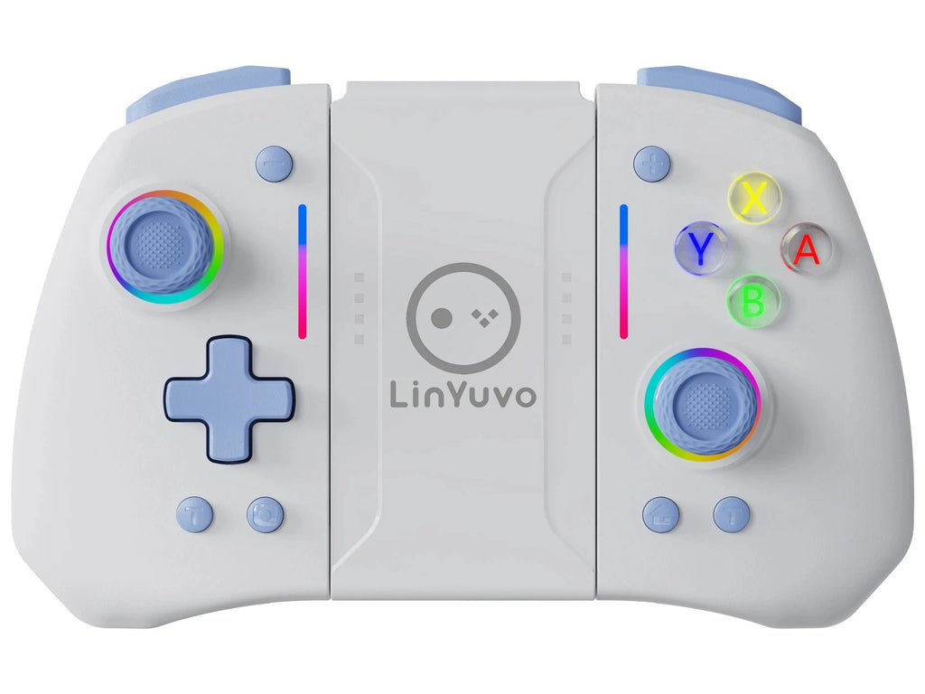 Nic's Electronics Blue LinYuvo KS42 Meteor Light Wireless Joy-pad with 8 Color RGB Lights for Switch/Lite/OLED, with Programmable,,Turbo & Vibration