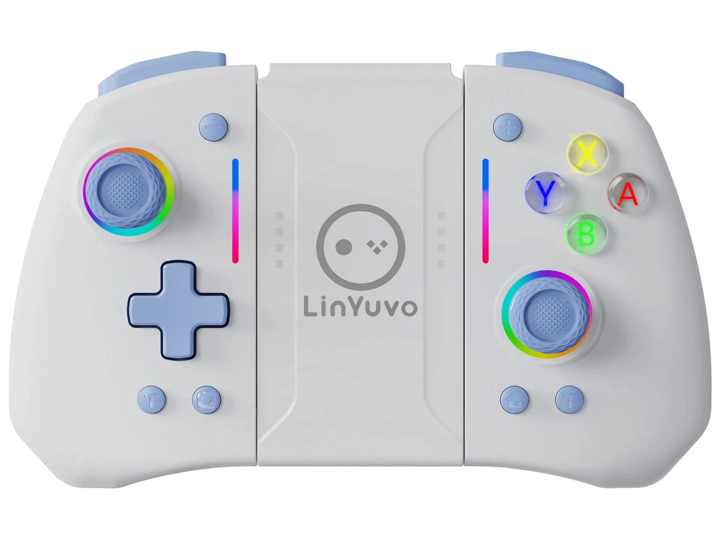 Nic's Electronics Blue LinYuvo KS42 Meteor Light Wireless Joy-pad with 8 Color RGB Lights for Switch/Lite/OLED, with Programmable,,Turbo & Vibration