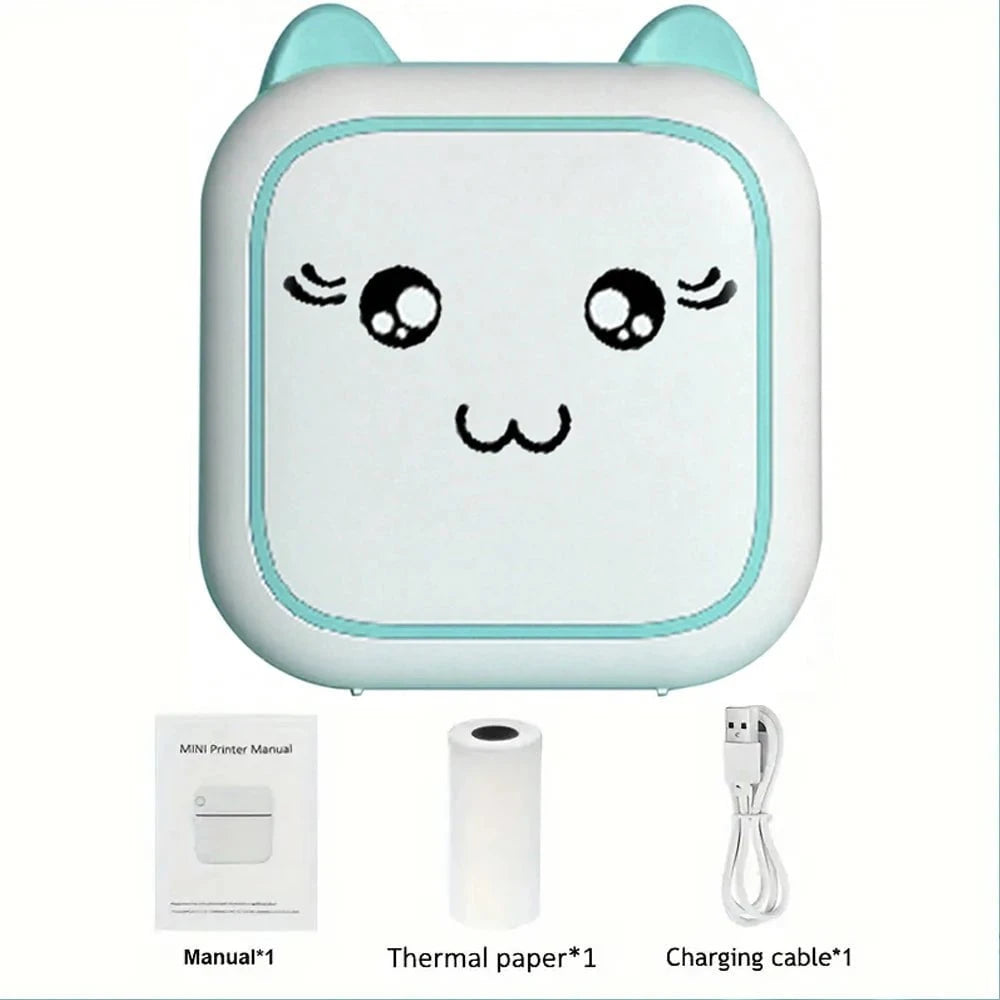 Nic's Electronics Blue Mini printer, Thermal Printer Ink-free Portable Sticker Printer Compatible with IOS and Android, Wireless Photo Printing Tags