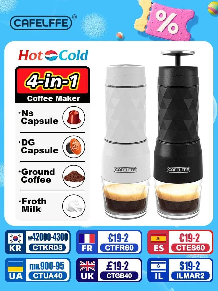 Hand Press Espresso Maker for Hot & Cold Brew - Nic's Electronics