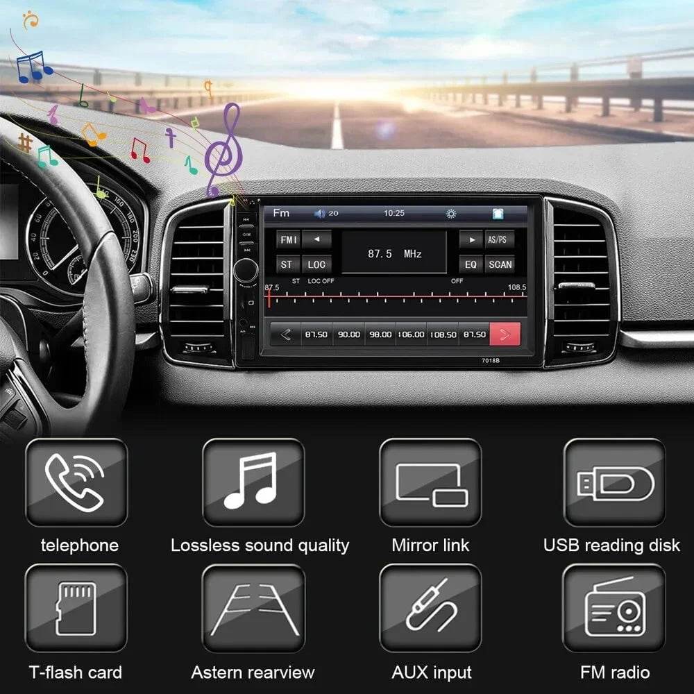 7 Double DIN Car MP5 Player – BT Touchscreen Stereo - Nic's Electronics