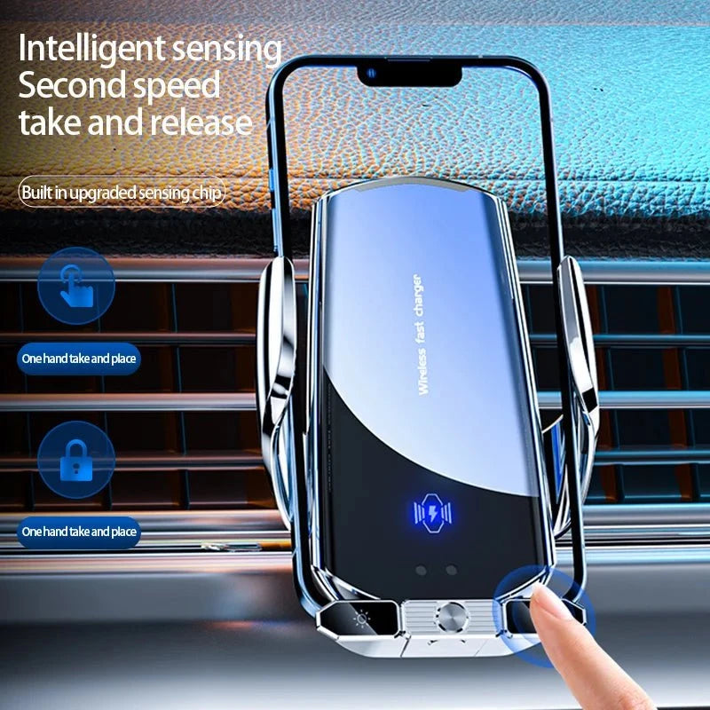 Nic's Electronics Car Wireless Charger Magnetic Fast Charging Station Air Vent Stand Car Phone Holder Mount For iPhone 16 15 14 13 12 Pro Samsung