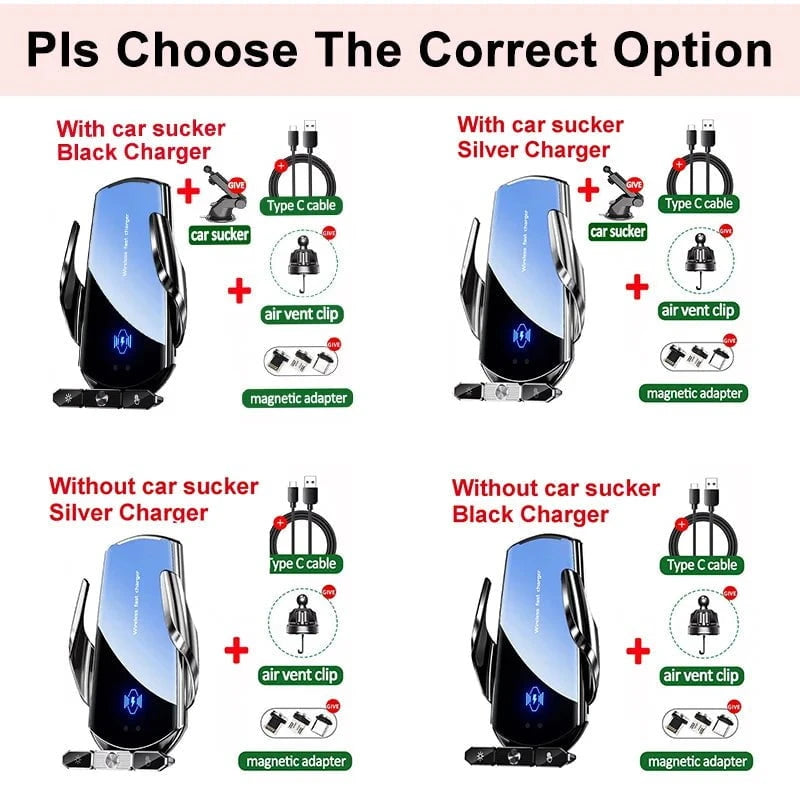 Nic's Electronics Car Wireless Charger Magnetic Fast Charging Station Air Vent Stand Car Phone Holder Mount For iPhone 16 15 14 13 12 Pro Samsung