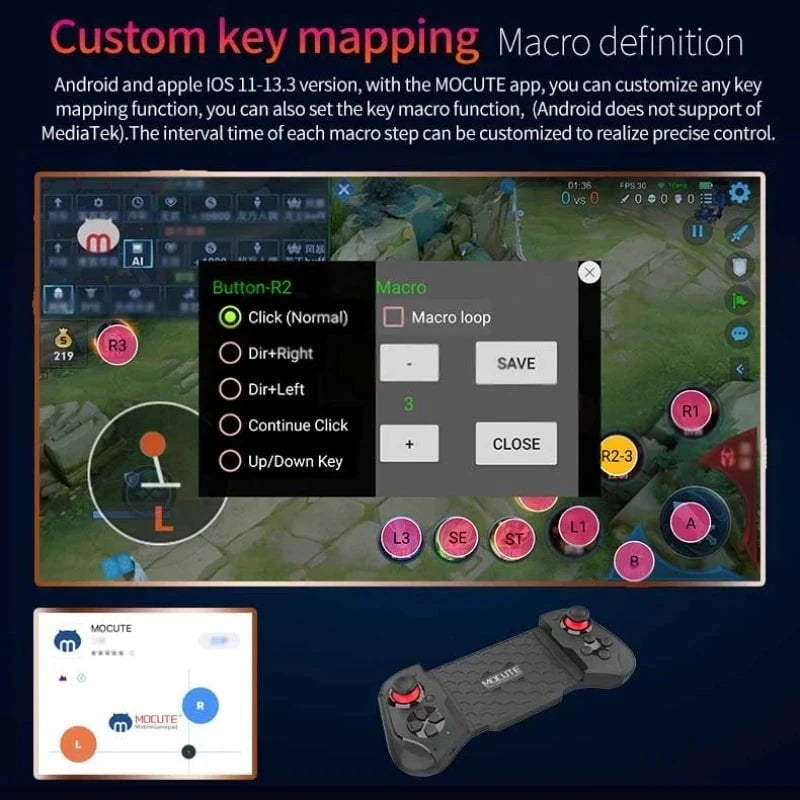 Nic's Electronics Cell Phone Gamepad Joystick For iPhone Android Control Bluetooth Controller Trigger Pubg Mobile Game Pad Gaming Cellphone Mando