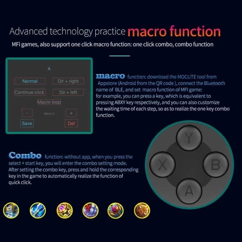 Nic's Electronics Cell Phone Gamepad Joystick For iPhone Android Control Bluetooth Controller Trigger Pubg Mobile Game Pad Gaming Cellphone Mando