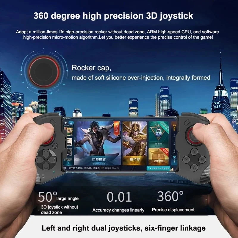 Nic's Electronics Cell Phone Gamepad Joystick For iPhone Android Control Bluetooth Controller Trigger Pubg Mobile Game Pad Gaming Cellphone Mando