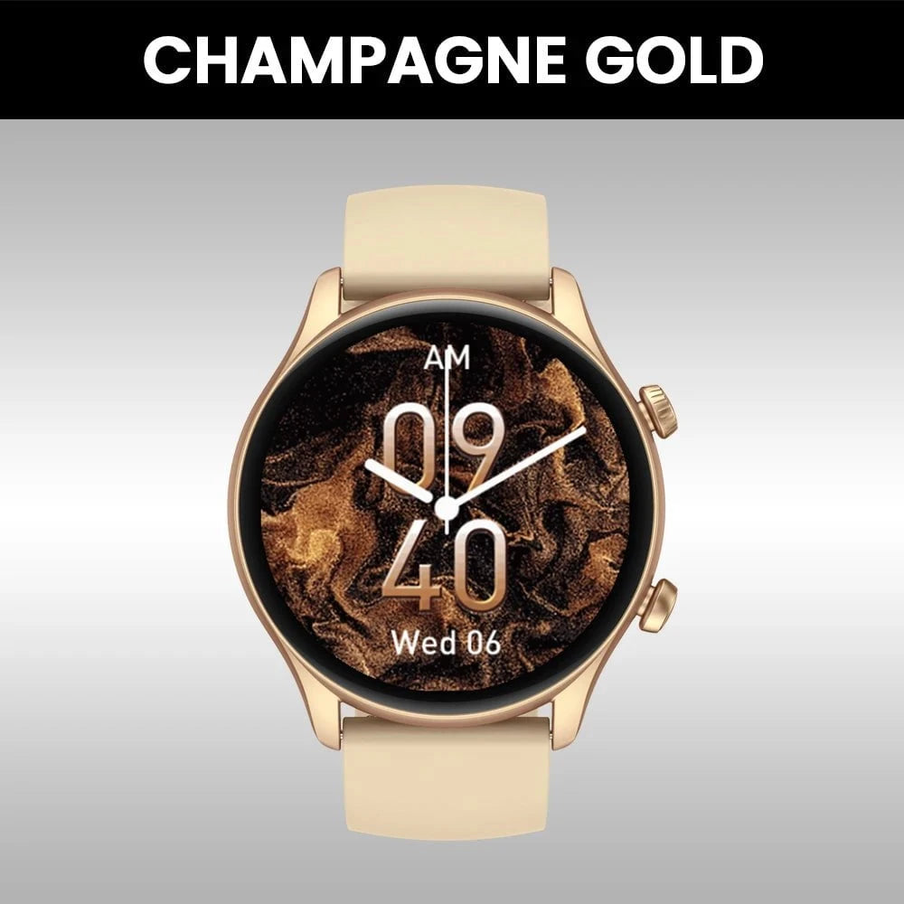 Nic's Electronics Champagne Gold 3 Plus Smartwatch with Voice Calling