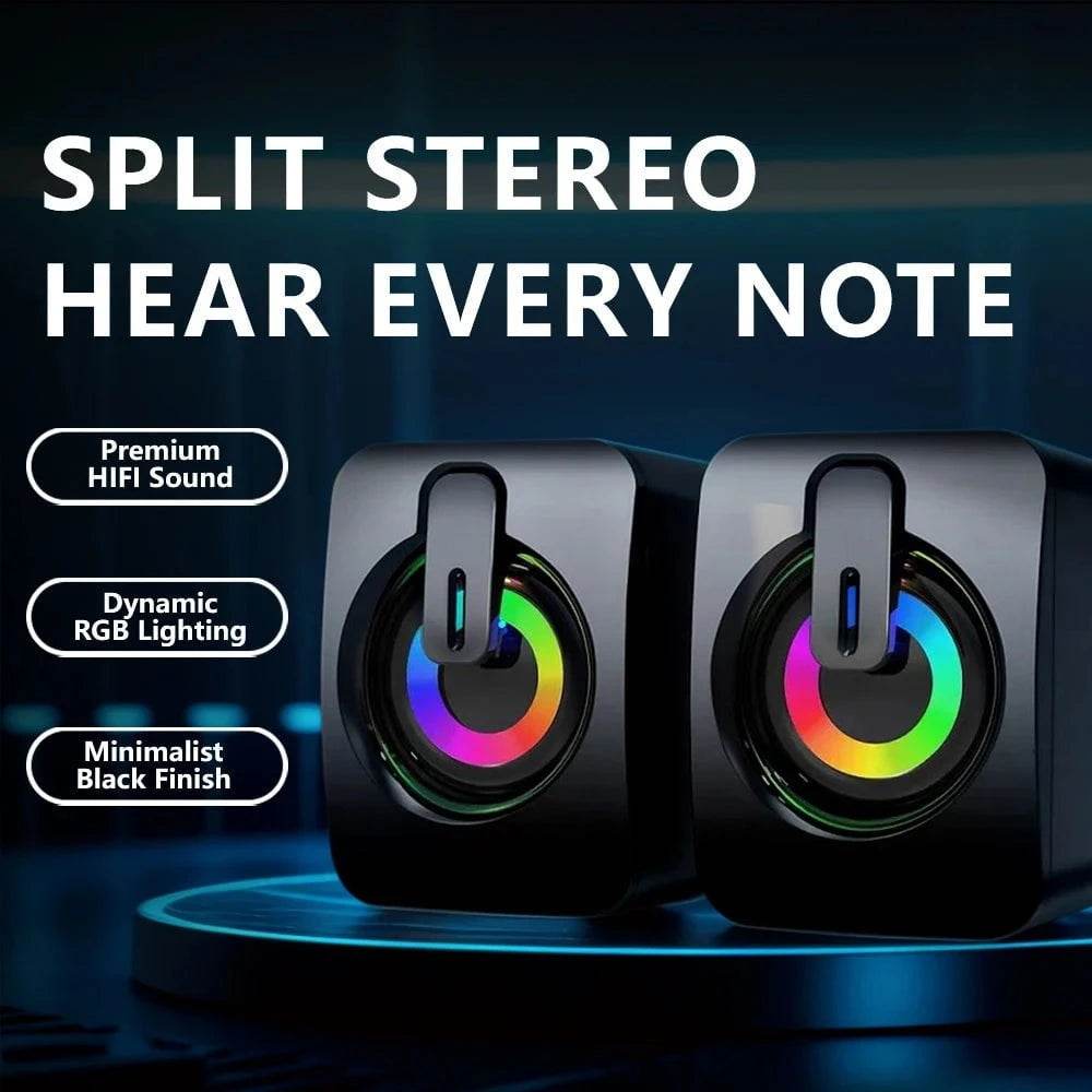 3D Surround USB Wired Computer Speakers with LED & Clear Sound Quality - Nic's Electronics