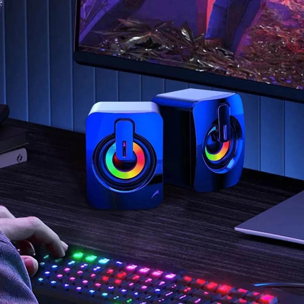 USB Wired HIFI Computer Speakers with LED Mic for Desktop PC - Nic's Electronics