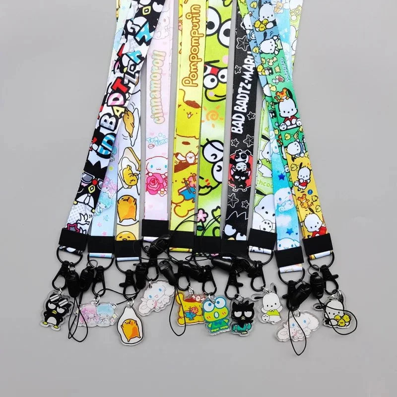 Nic's Electronics Cute Sanrio Characters Cosplay Accessories Cartoon Neck Strap Lanyard with Phone Strap and Card Holder